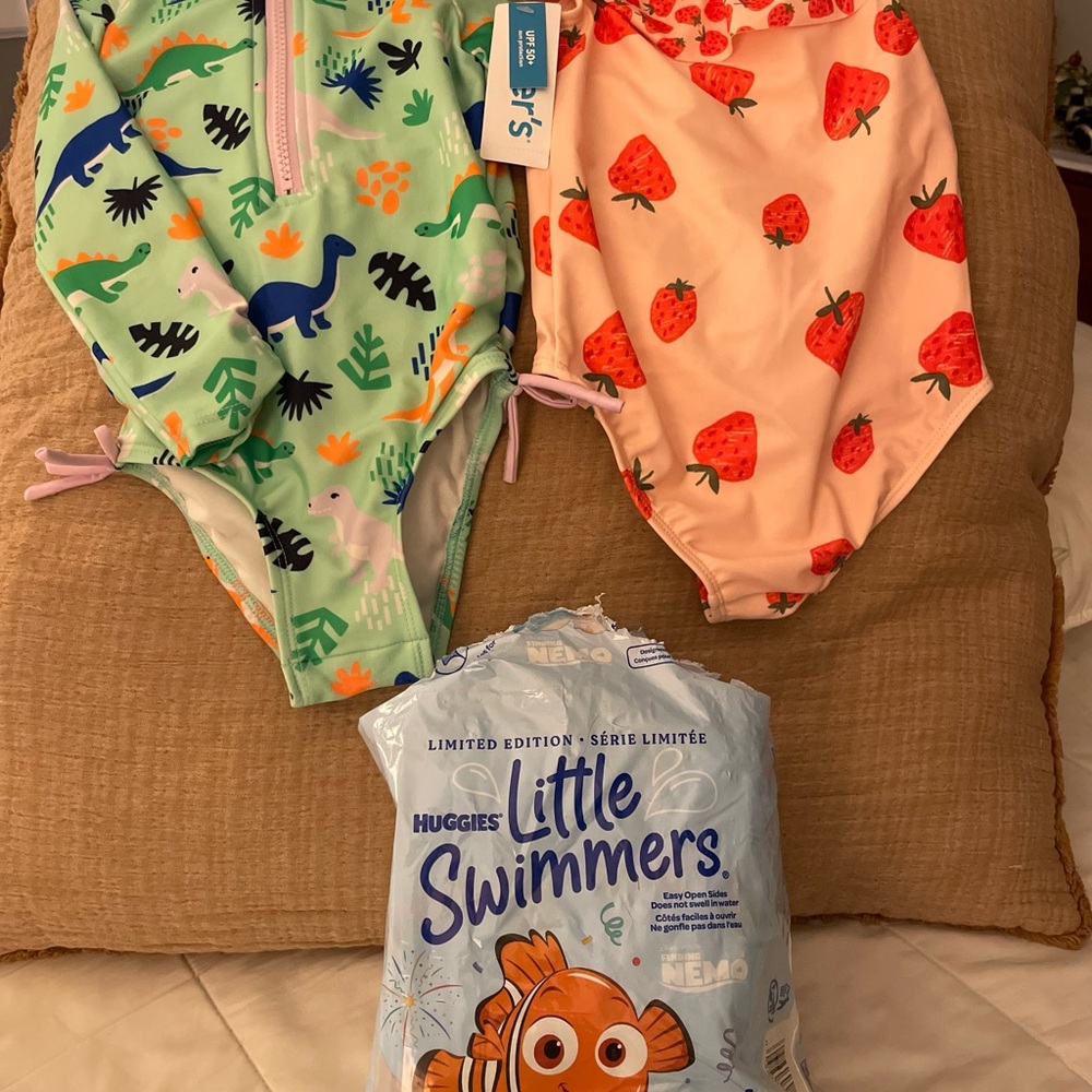 Cute Dinosaur and Strawberry Baby Swimsuits